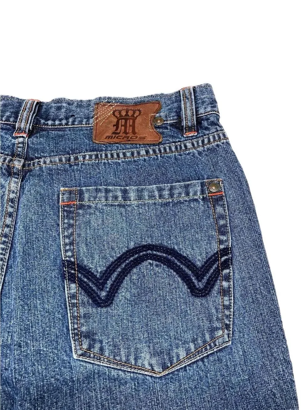 Vintage Micros Blue Denim Flared Jeans Size 34x32